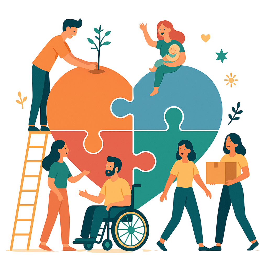 Icône ONG et accompagnement humanitaire