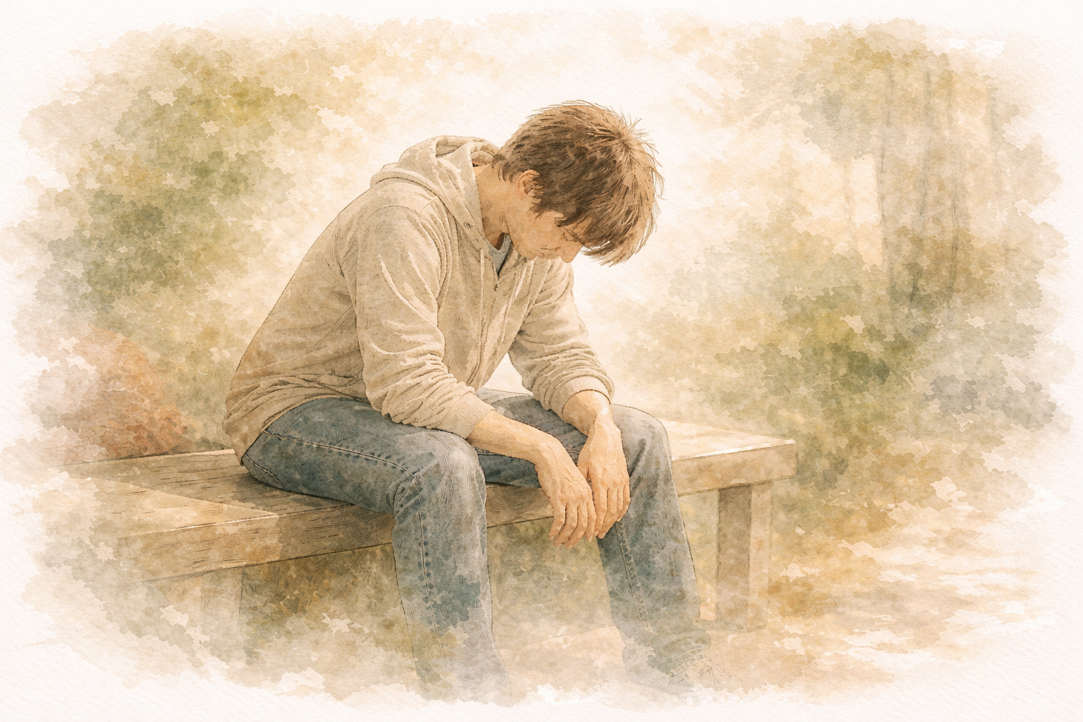 Illustration aquarelle : épuisement professionnel